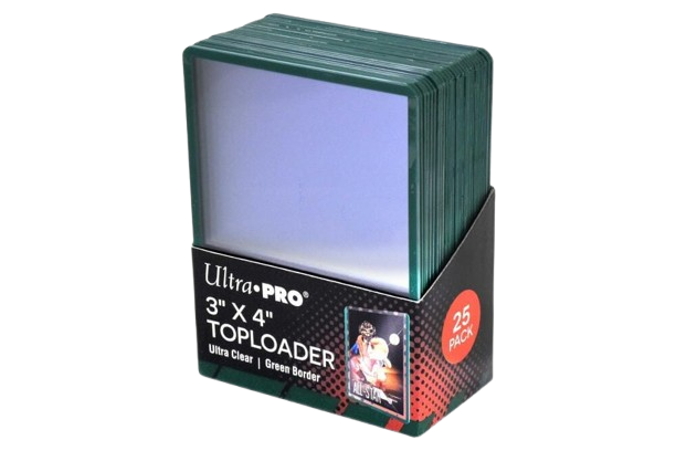 Ultra Pro 3″ x 4″ Toploaders – Green Border (25 Pack)